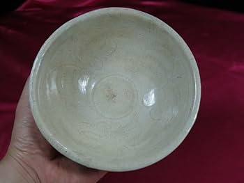 中国宋時代　白磁花弁文茶碗　口径16㎝ 東Y7-0402☆2F Amazon.co.jp: B宋白磁草花文陰刻碗宋時代遺跡発掘品中国磁器